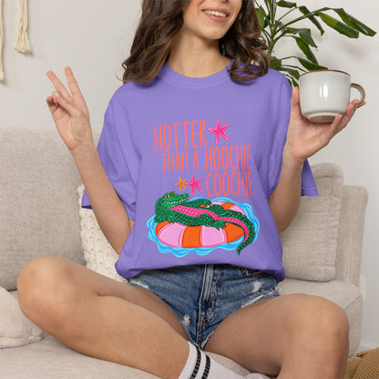 T-Shirt — "Hotter Than a Hoochie Coochie" Gator Pool Graphic Tee