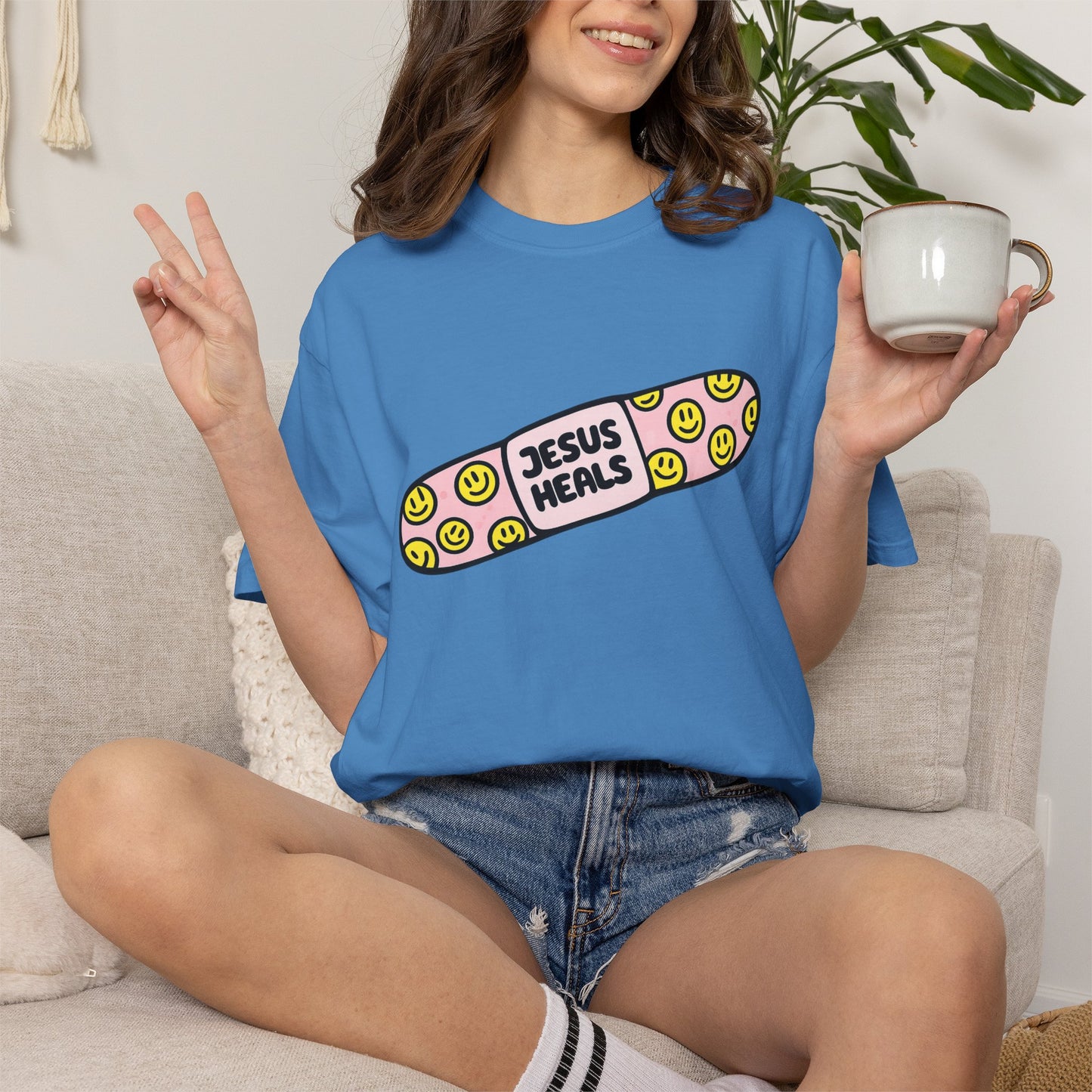 Jesus Heals Bandage T-Shirt — Christian Faith Graphic Tee