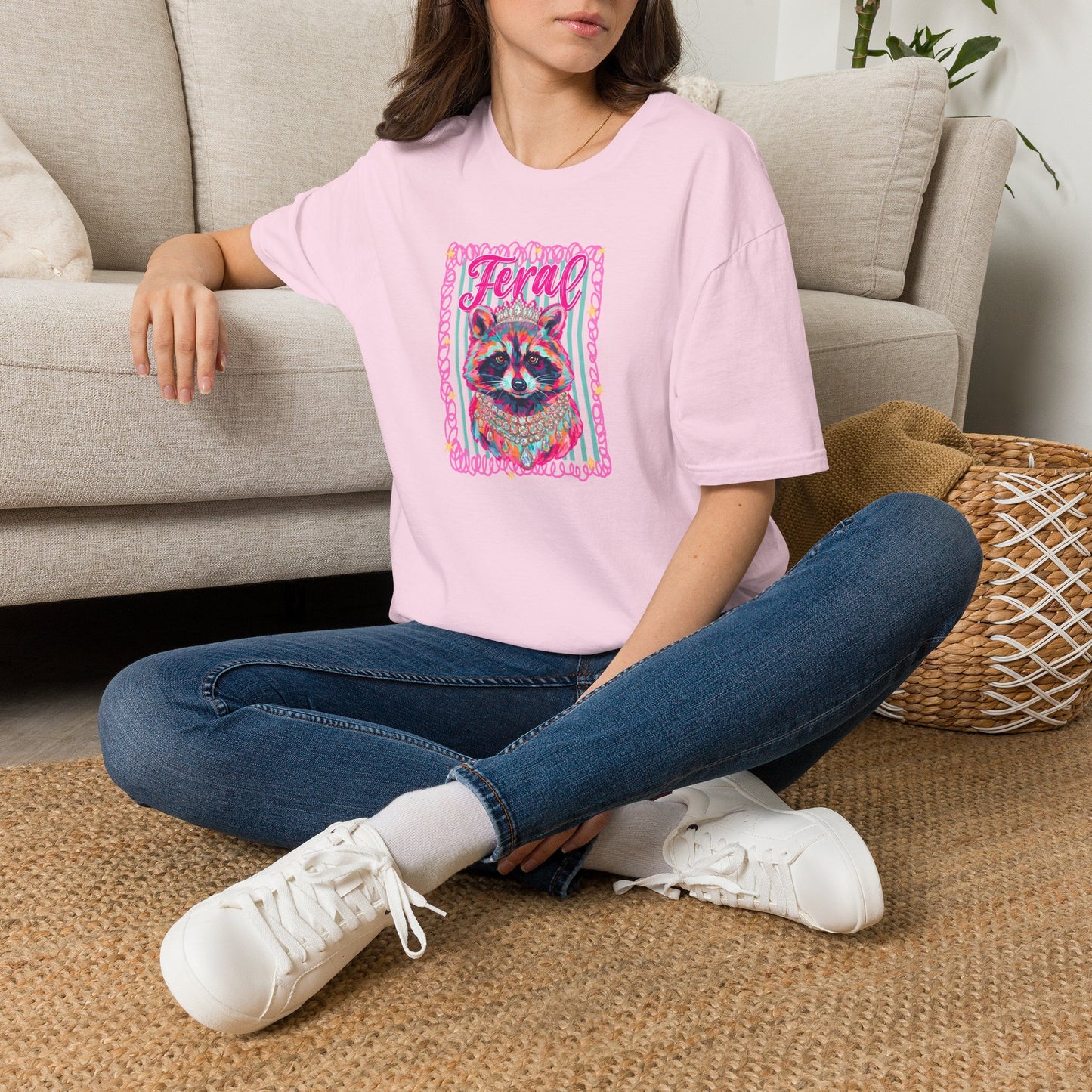 Feral Raccoon Gildan softstyle tshirt