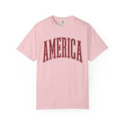 America Graphic T‑Shirt — Vintage Collegiate Patriotic Tee