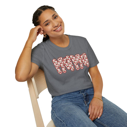 Mama Floral Band T-Shirt — Cute Mom Shirt with Pink Flower Pattern