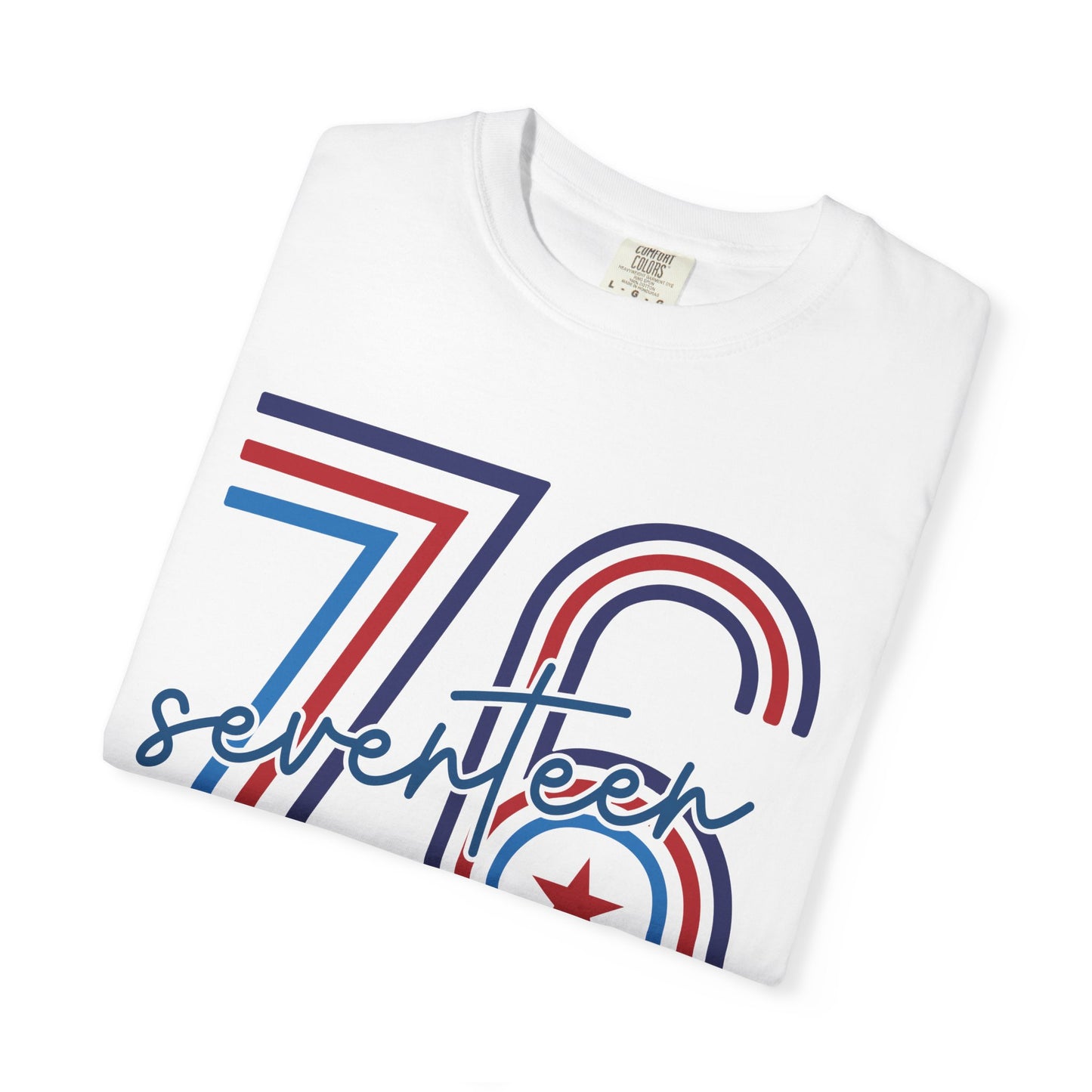 Seventeen Retro 78 Tee — Vintage Red, White & Blue Athletic Graphic T-Shirt