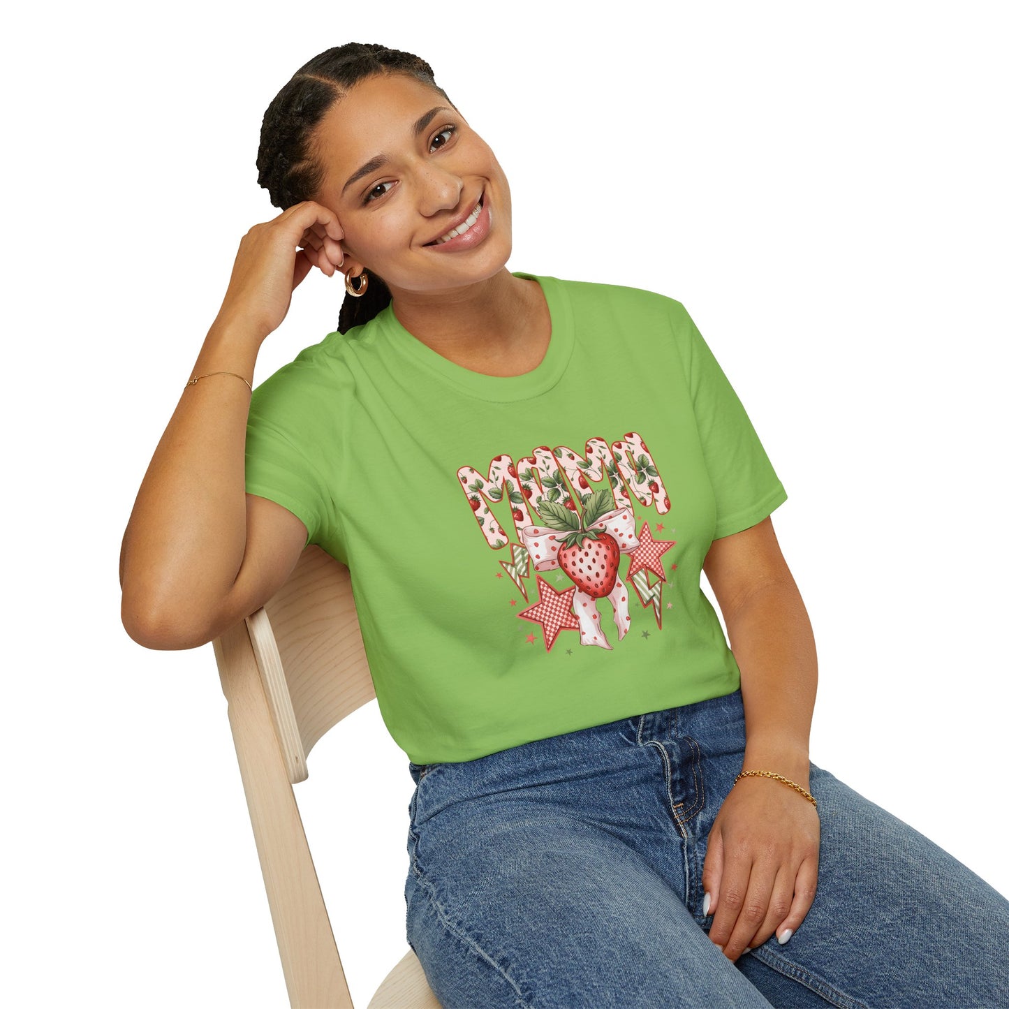 Strawberry Vibes T-Shirt — Retro Stars & Heart Graphic