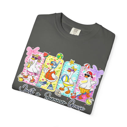 Summer Goose T‑Shirt — "Just a Summer Goose" Cute Beach Cartoon Tee