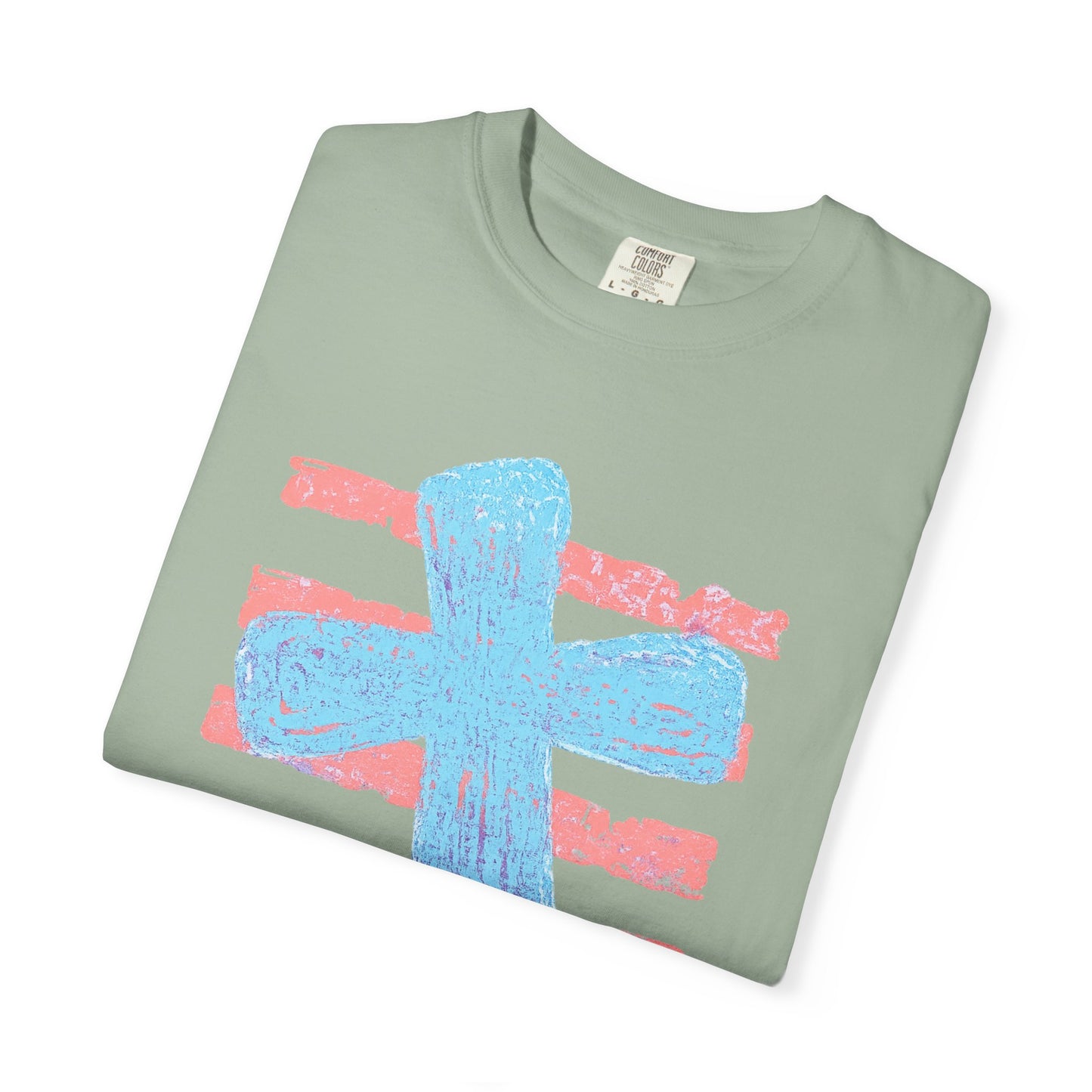 Cross & Stripes T-Shirt — Retro Coastal Church Graphic Tee