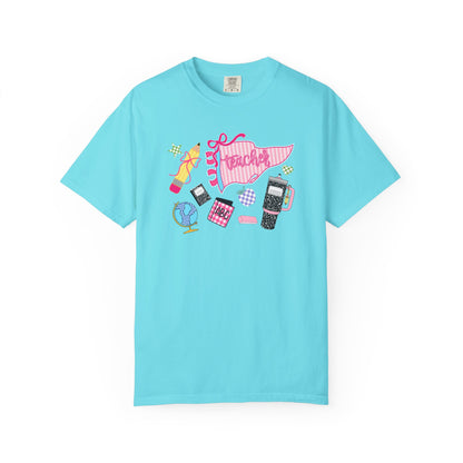 Teacher Essentials T-Shirt — Fun School Supplies Graphic