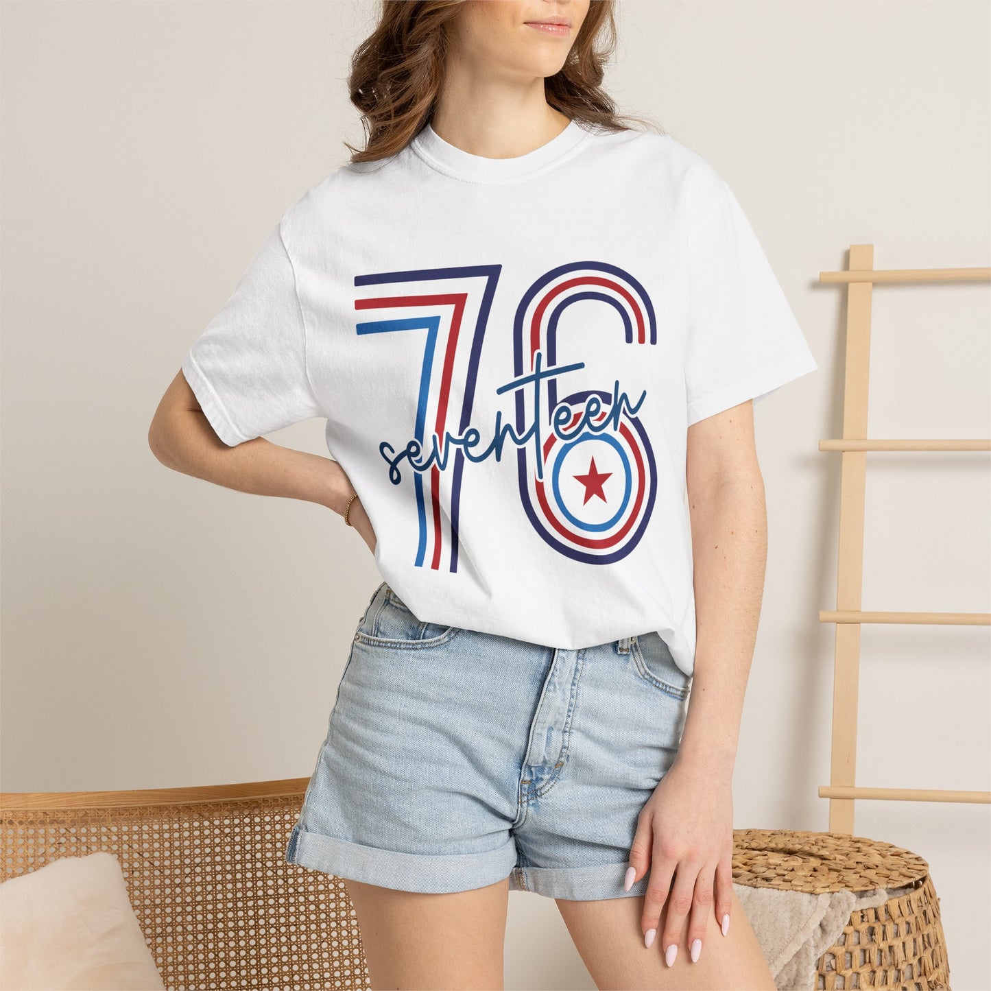 Seventeen Retro 78 Tee — Vintage Red, White & Blue Athletic Graphic T-Shirt