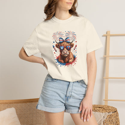 Patriotic Cowboy Bear T-Shirt — 4th of July Fireworks Graphic Tee