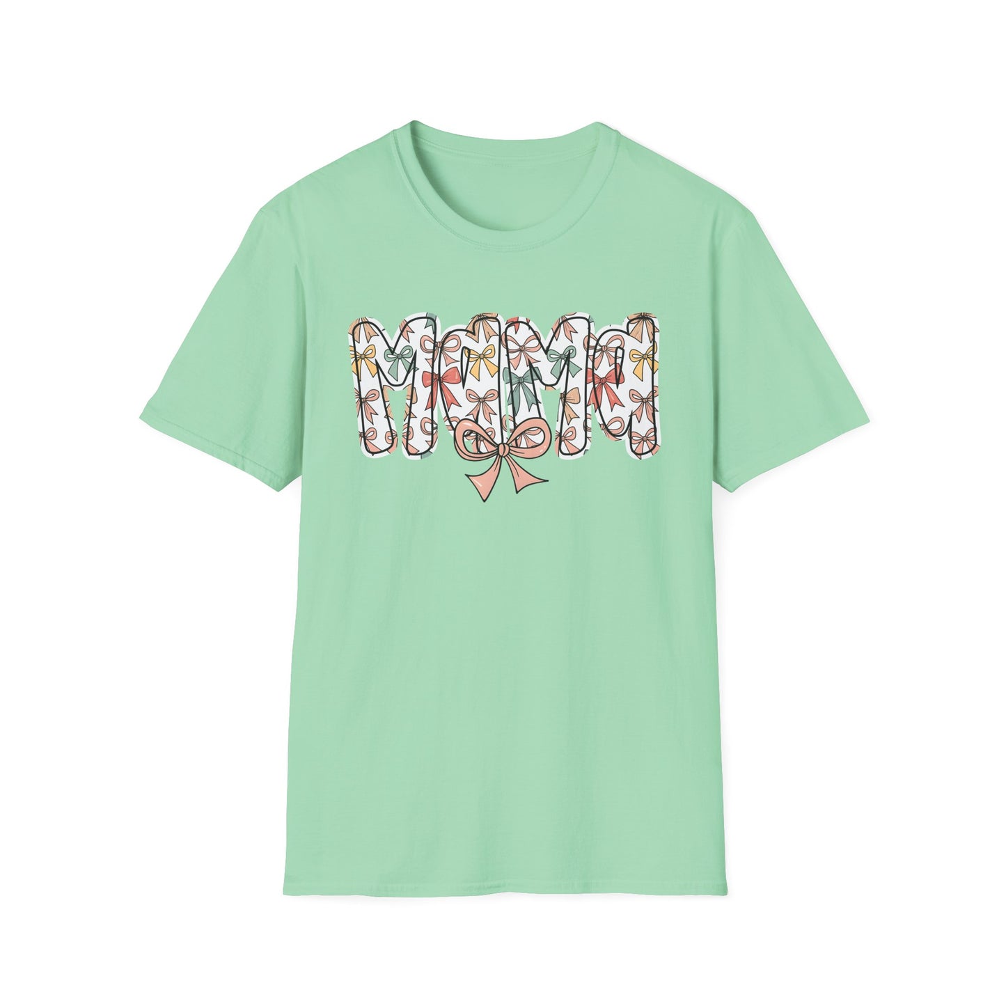 Mama Floral Typography T-Shirt — 'MAMA' Bow Graphic, Cute Mother's Day Gift