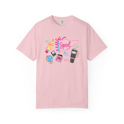 Retro Tech Collage T-Shirt — 'Speed' Graphic Tee for 90s Nostalgia