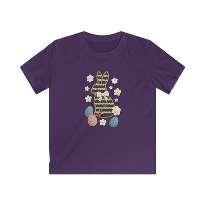 Kids Tee — Patterned Easter Bunny with Eggs Graphic