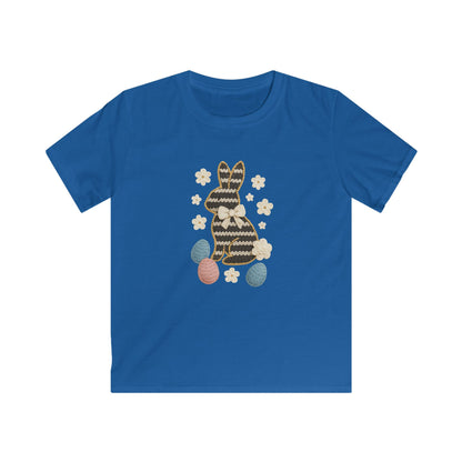 Kids Tee — Patterned Easter Bunny with Eggs Graphic