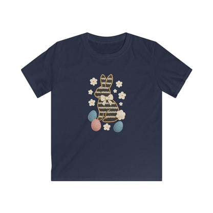 Kids Tee — Patterned Easter Bunny with Eggs Graphic