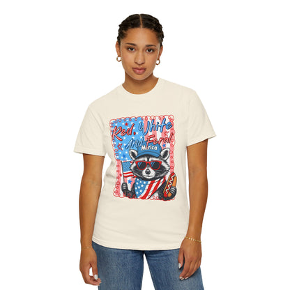 Patriotic Raccoon 'Red, White And Fear'd Merica' T-Shirt