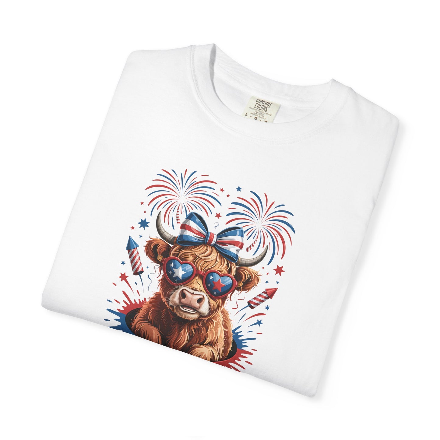 Patriotic Cowboy Bear T-Shirt — 4th of July Fireworks Graphic Tee