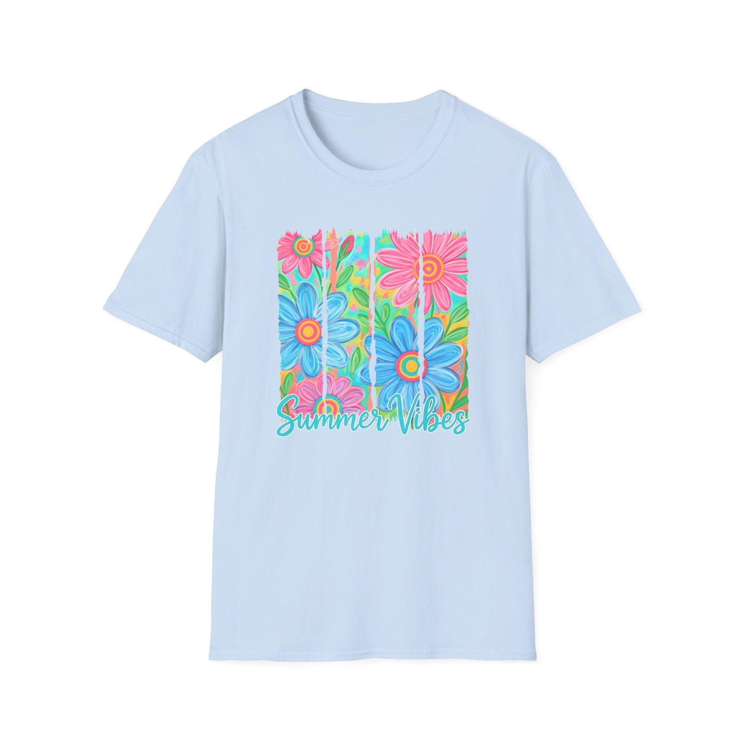Summer vibes floral tee- Gildan softstyle