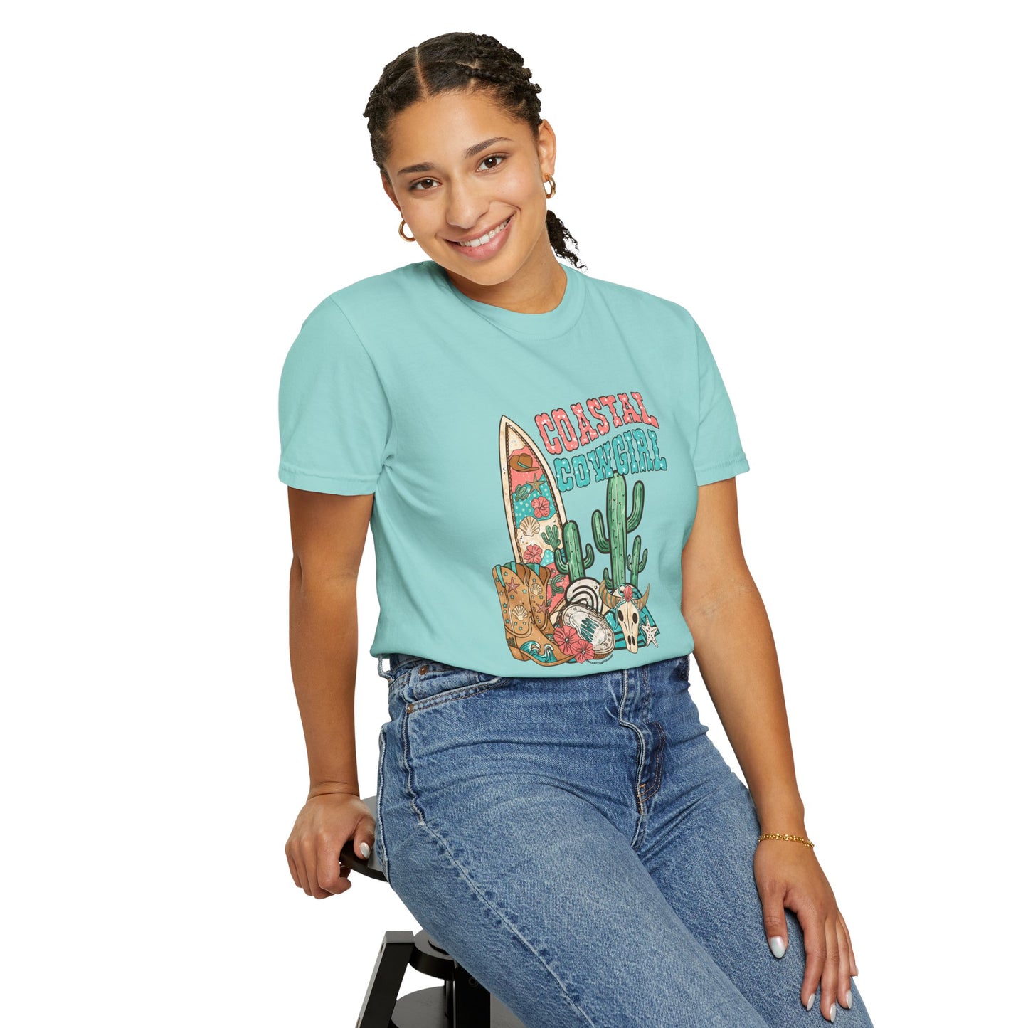 Coastal Cowgirl T-Shirt — Vintage Surf & Cactus Beach Graphic