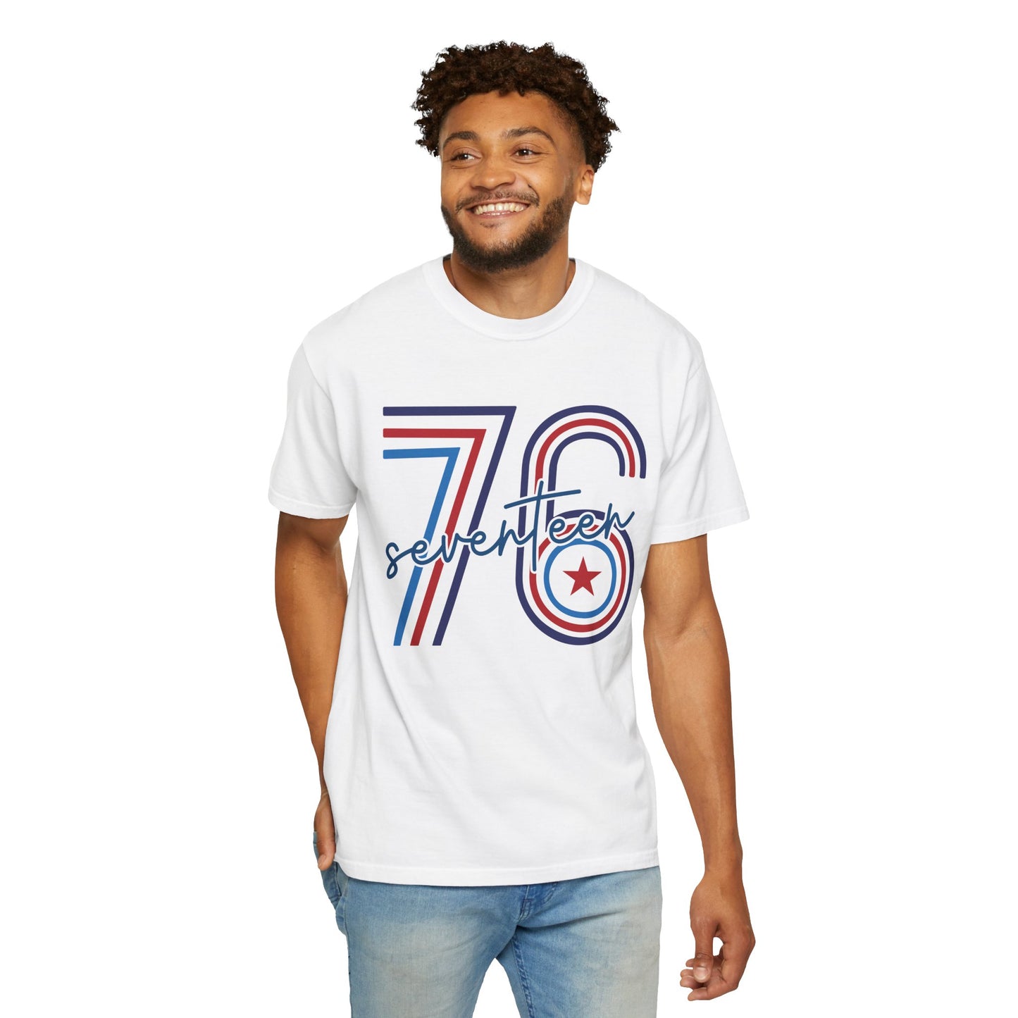 Seventeen Retro 78 Tee — Vintage Red, White & Blue Athletic Graphic T-Shirt