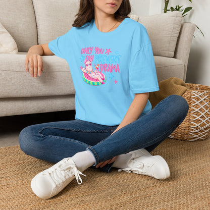 Only You Can Prevent Drama T-Shirt — Cute Llama Pool Float Graphic Tee