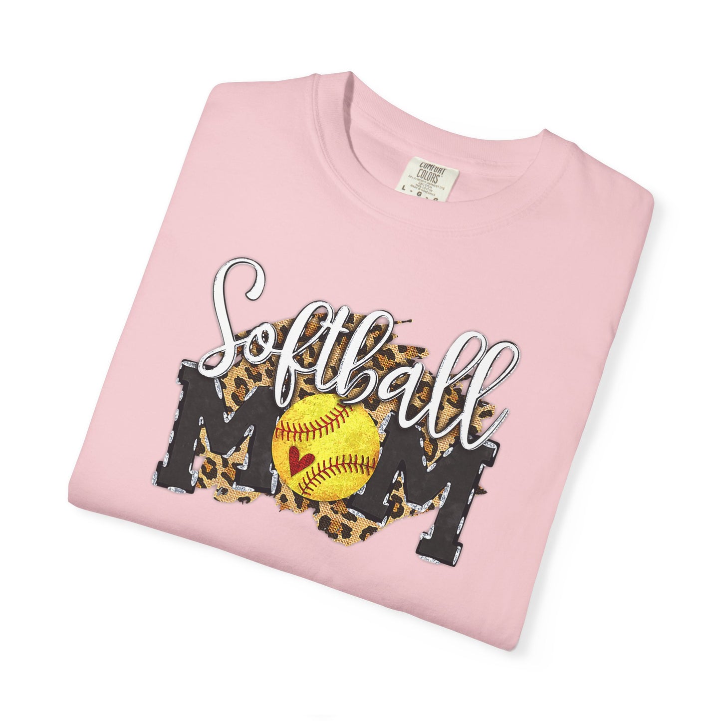 Softball Mom Leopard Ball T-Shirt — Softball Graphic Tee