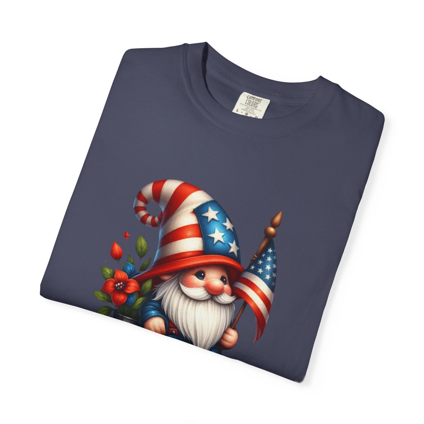 Patriotic Gnome T-Shirt – American Flag Fourth of July Garden Gnome Tee