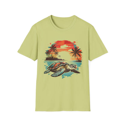 Sea Turtle Sunset T-Shirt — Tropical Beach Graphic Tee