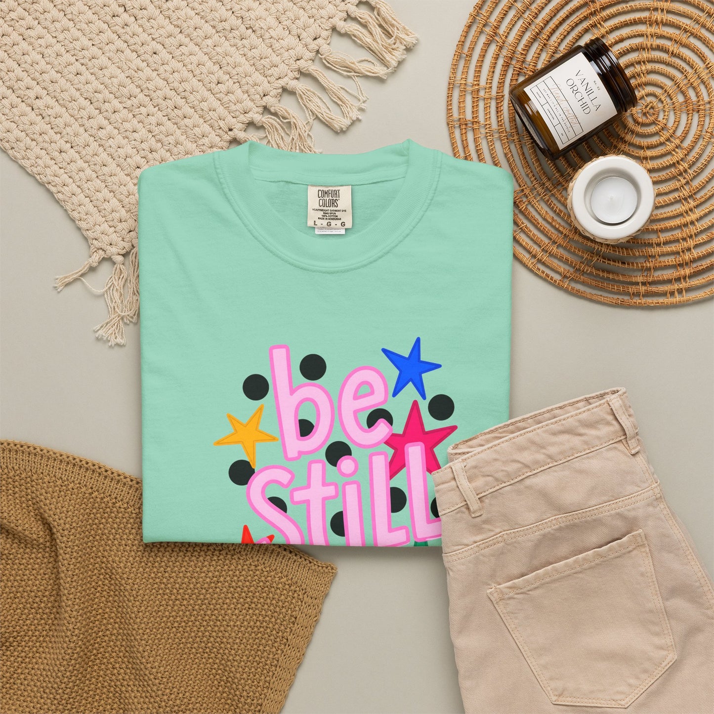 Be Still T-Shirt — Colorful Retro Stars Graphic Tee