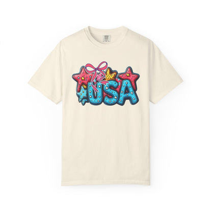 USA Star Balloon Graphic T-Shirt — Patriotic 4th of July Tee