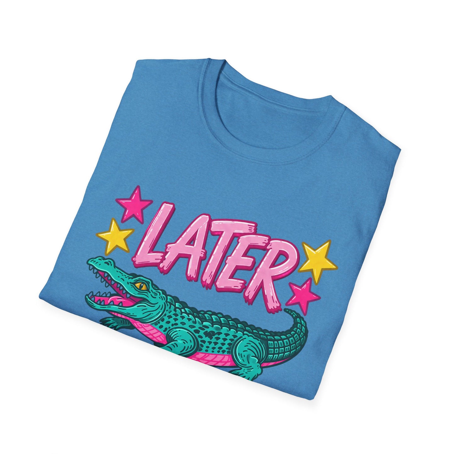 Later Alligator T‑Shirt — Retro Cartoon Gator "Later/After A While" Graphic Tee