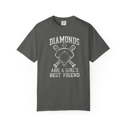 Baseball Diamonds Are A Girl's Best Friend T-Shirt – Women's Soft Vintage Baseball Tee