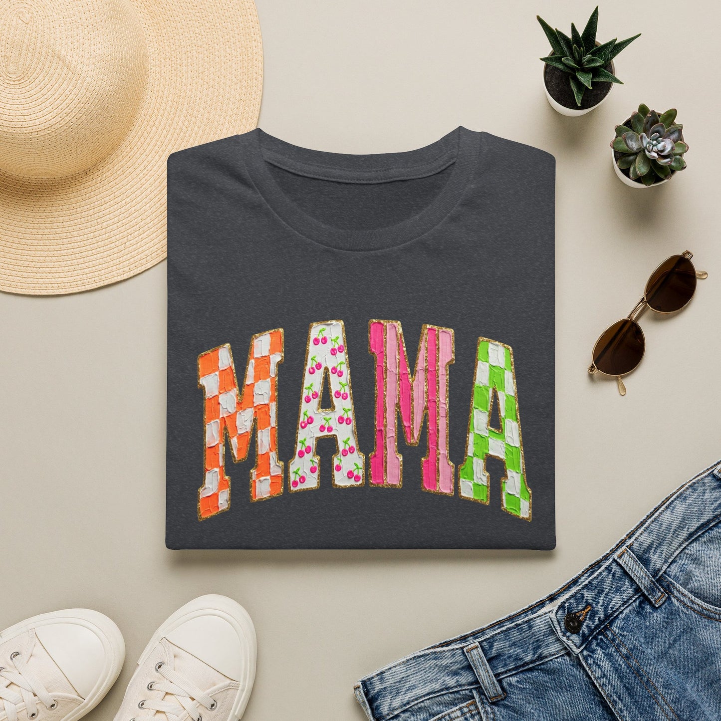 Mama Floral Patchwork T-Shirt