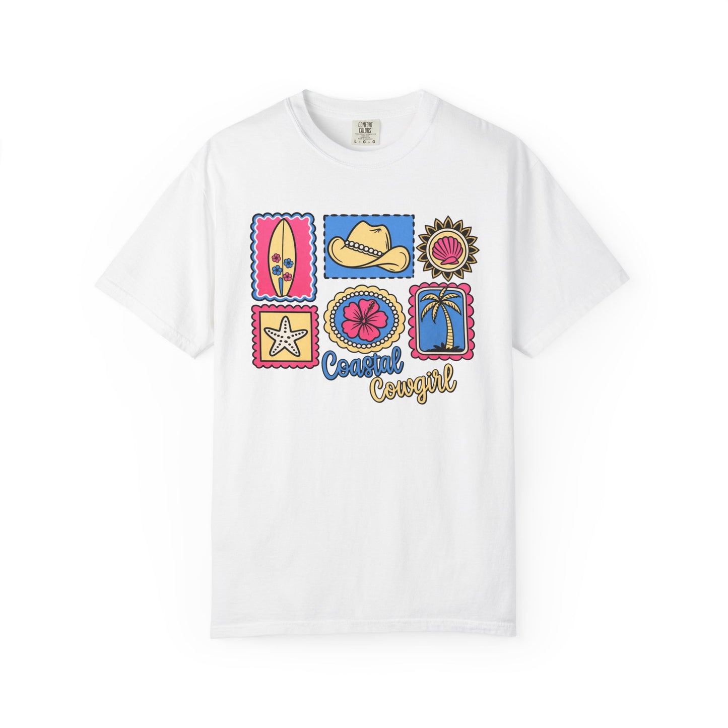 Coastal Cowgirl Graphic T-Shirt — Retro Beach Icons Tee
