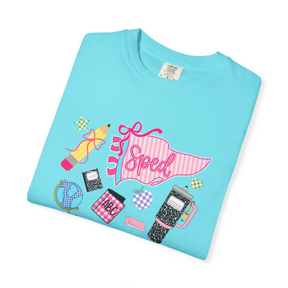 Retro Tech Collage T-Shirt — 'Speed' Graphic Tee for 90s Nostalgia