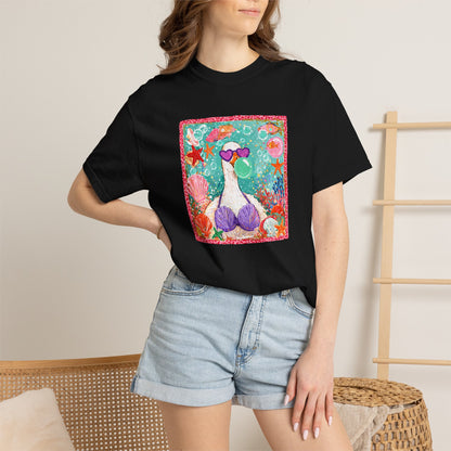 Goose in Bikini Beach T-Shirt — Cute Retro Seaside Graphic Tee