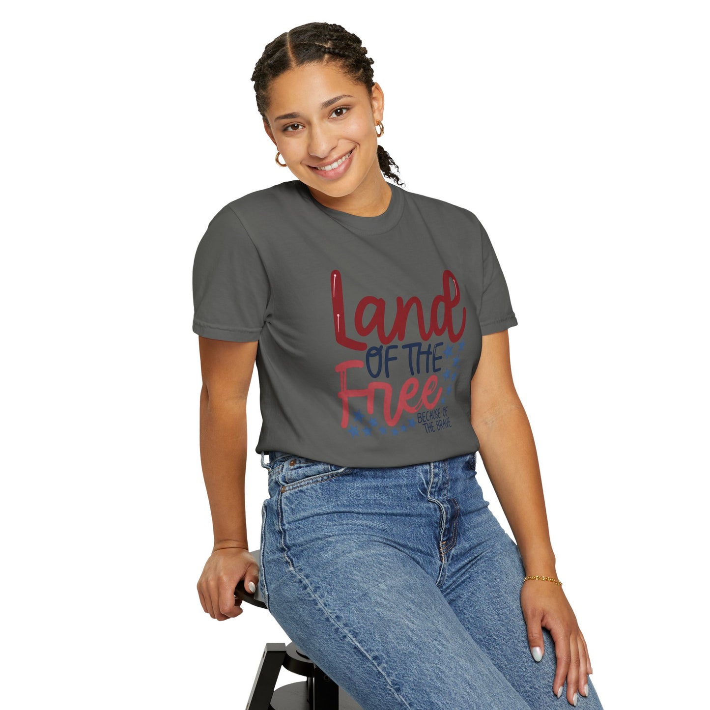 Land of the Free T-Shirt — 'Land of the Free Because of the Brave' Patriotic Tee