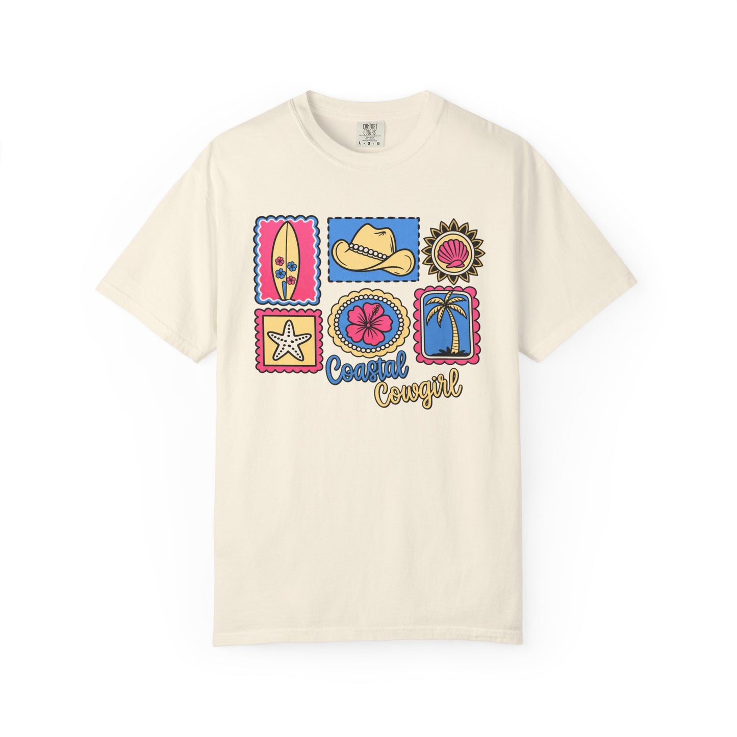 Coastal Cowgirl Graphic T-Shirt — Retro Beach Icons Tee