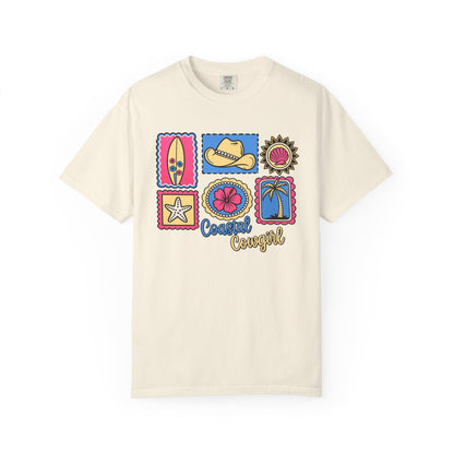 Coastal Cowgirl Graphic T-Shirt — Retro Beach Icons Tee