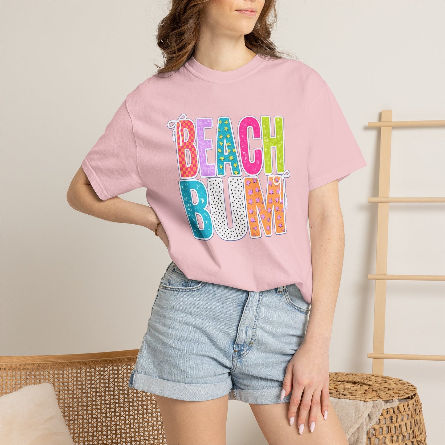 Beach Bum T-Shirt — Colorful Retro Lettering Summer Tee