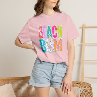 Beach Bum T-Shirt — Colorful Retro Lettering Summer Tee
