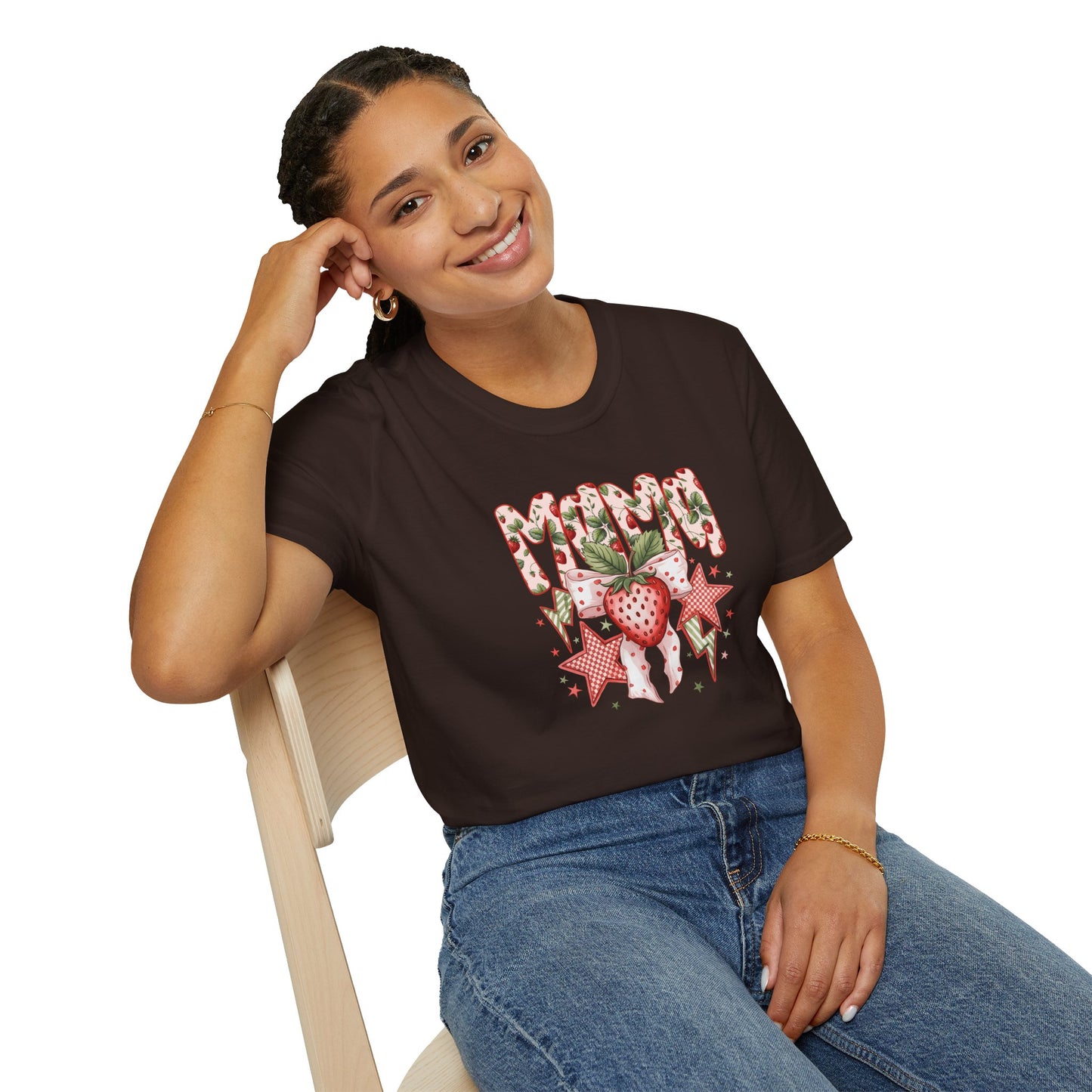 Strawberry Vibes T-Shirt — Retro Stars & Heart Graphic