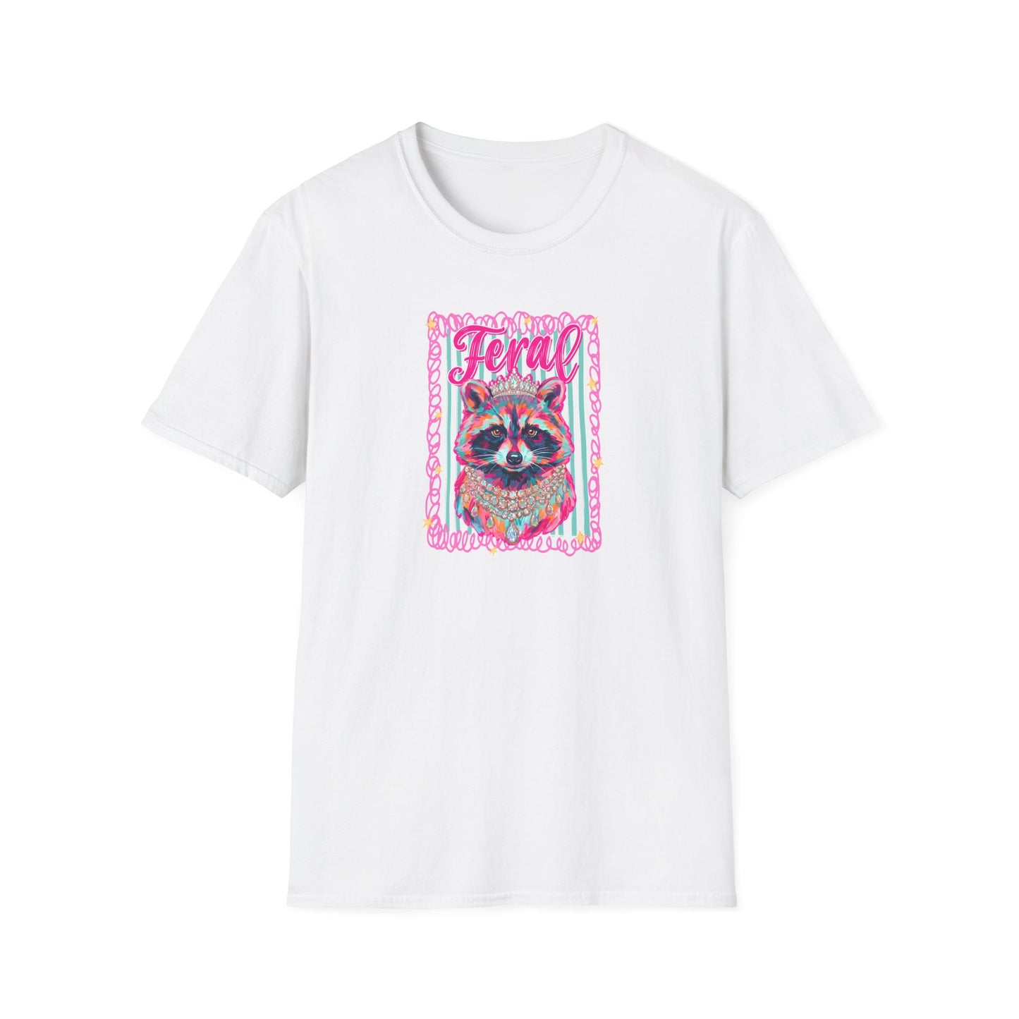 Feral Raccoon Gildan softstyle tshirt