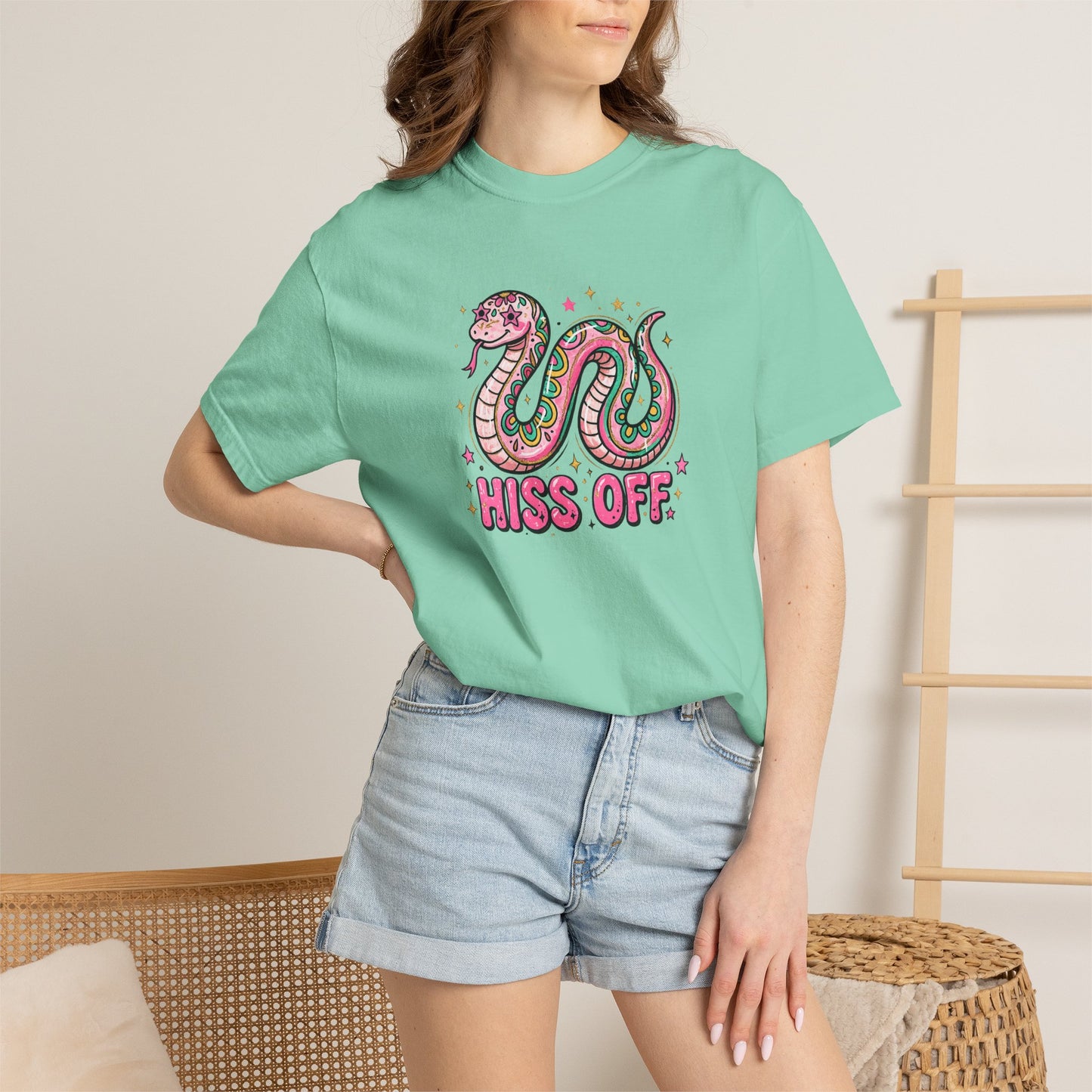 Snake "Hiss Off" Graphic T-Shirt — Retro Cute Reptile Tee