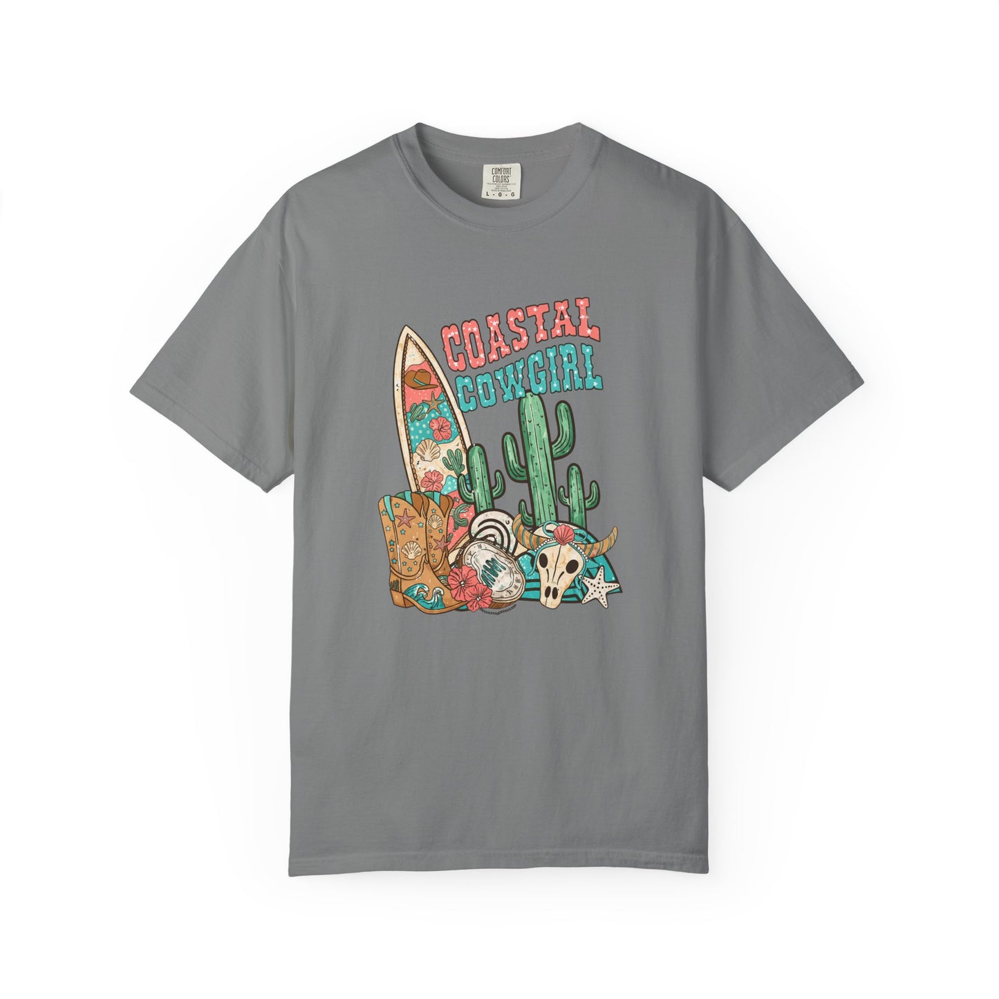 Coastal Cowgirl T-Shirt — Vintage Surf & Cactus Beach Graphic