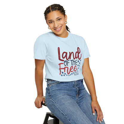 Land of the Free T-Shirt — 'Land of the Free Because of the Brave' Patriotic Tee