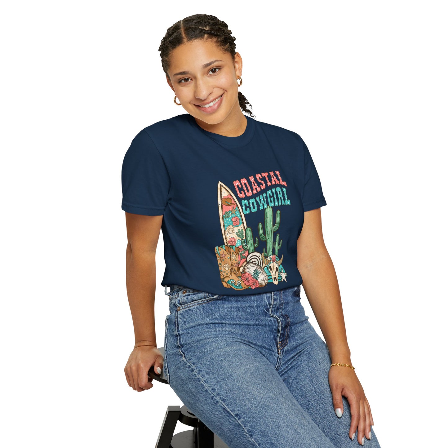 Coastal Cowgirl T-Shirt — Vintage Surf & Cactus Beach Graphic