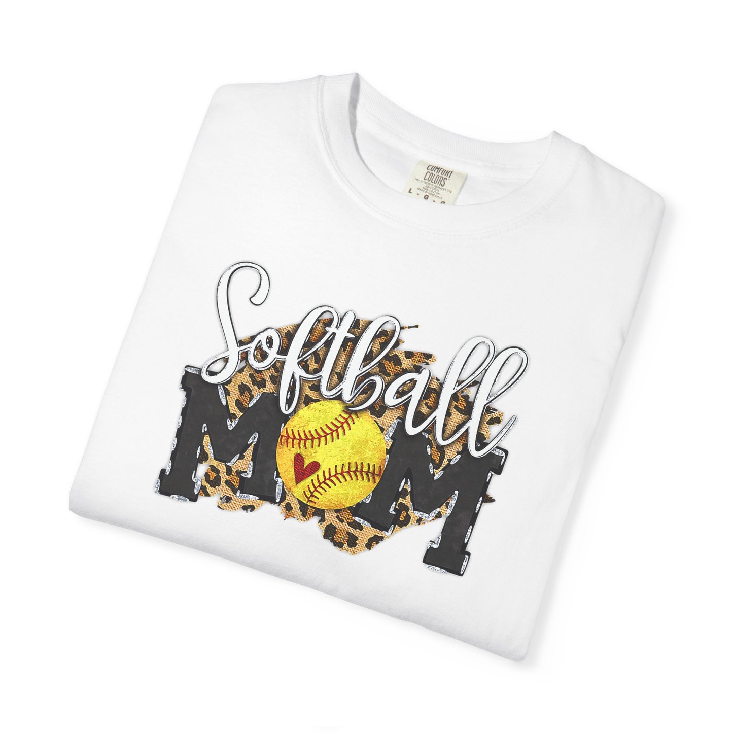 Softball Mom Leopard Ball T-Shirt — Softball Graphic Tee