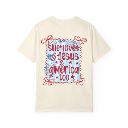 She Loves Jesus & America Too T-Shirt