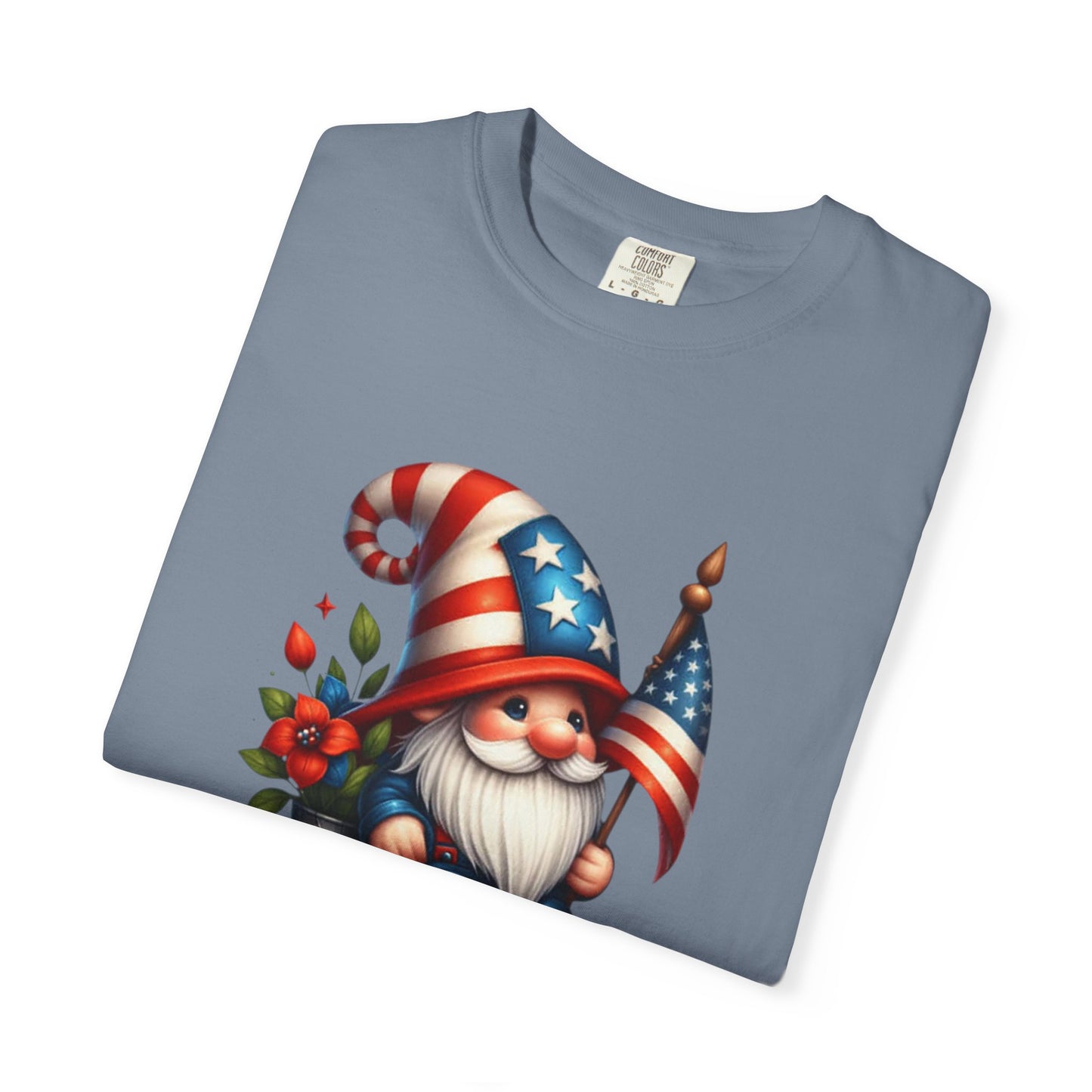 Patriotic Gnome T-Shirt – American Flag Fourth of July Garden Gnome Tee