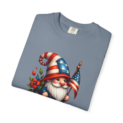 Patriotic Gnome T-Shirt – American Flag Fourth of July Garden Gnome Tee