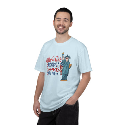 Liberty Looks Good On Me T-Shirt — Statue of Liberty Fourth of July Tee